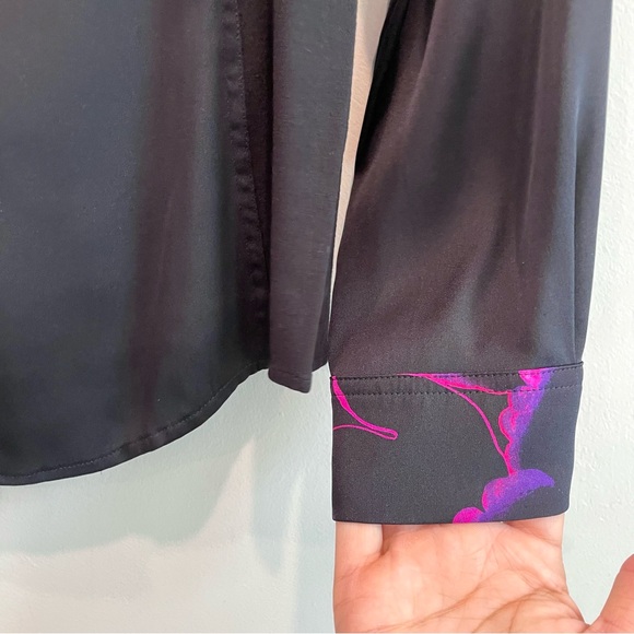 Elie Tahari Saks Fifth Exclusive Silk Stretch Button Down Shirt - Picture 5 of 12